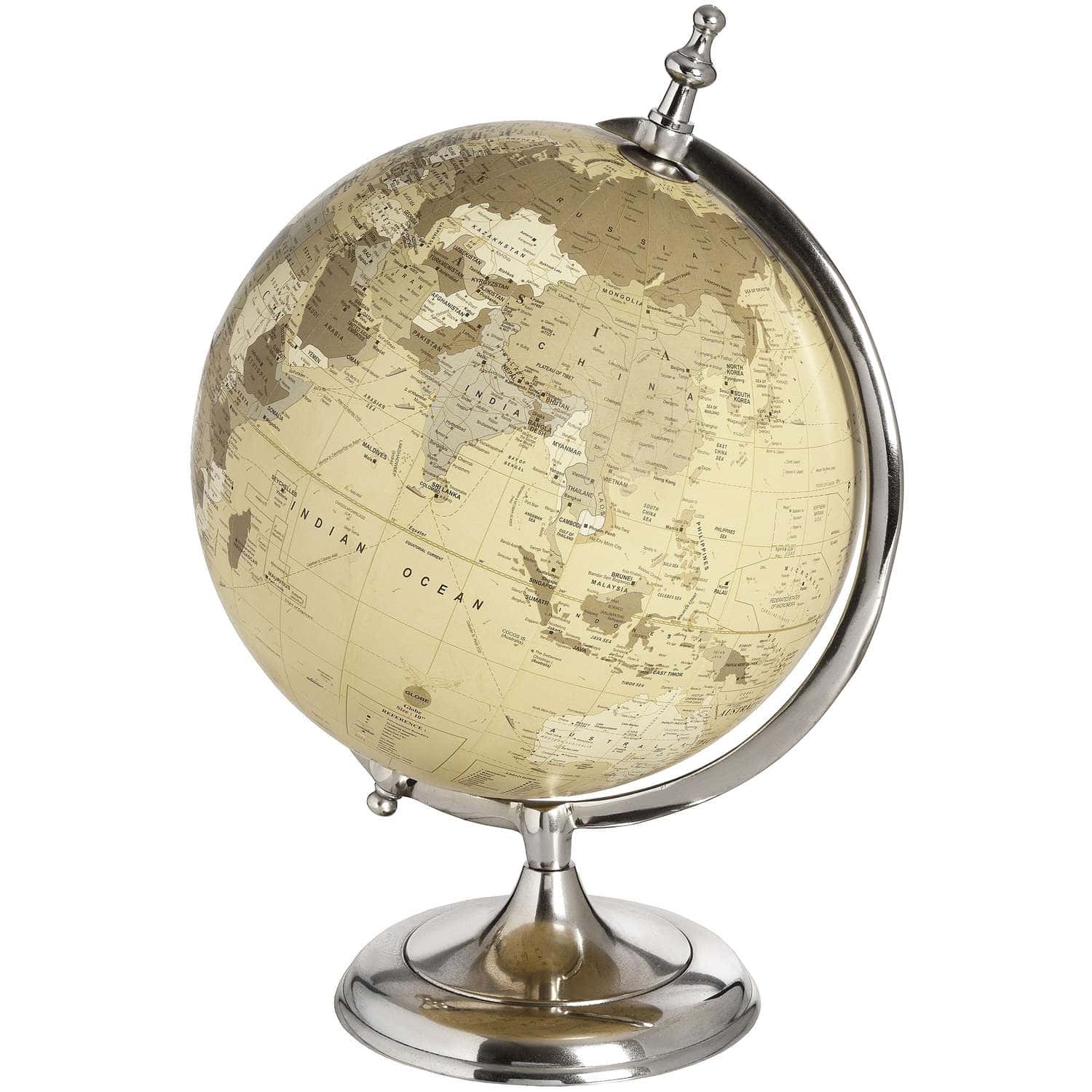 Chrome Desktop Globe – Colour: Silver