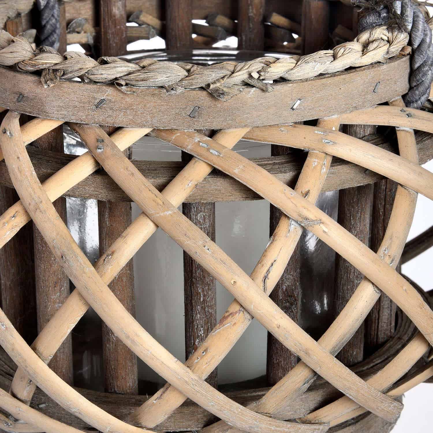 Small Wicker Basket Lantern – Colour: Brown