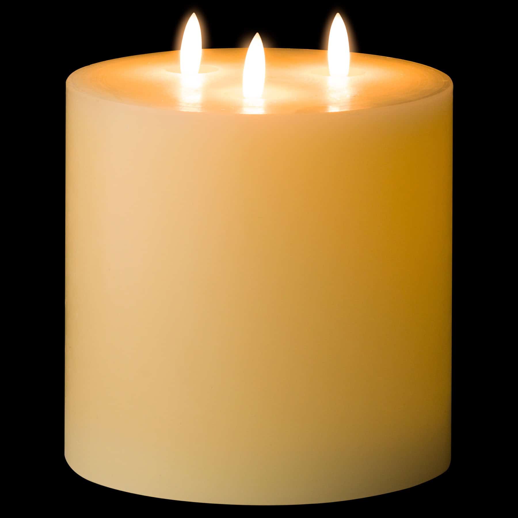 Luxe Collection Natural Glow 6 x 6 LED Ivory Candle – Material: Plastic
