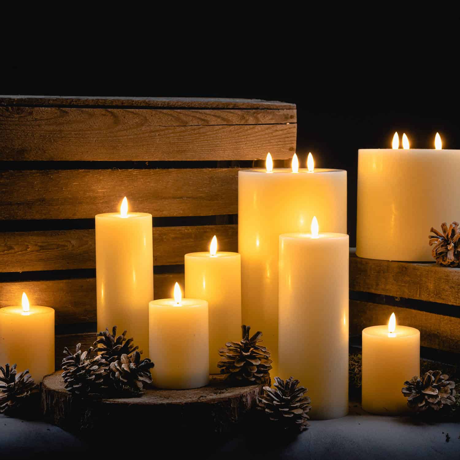 Luxe Collection Natural Glow 6 x 6 LED Ivory Candle – Additional view