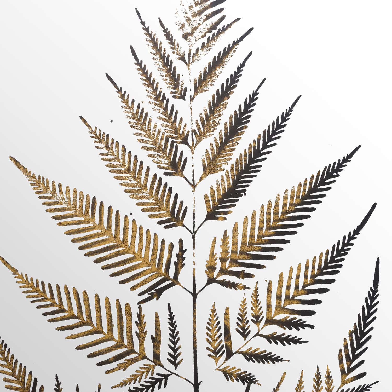 Metallic Mirrored Brass Fern Wall Art - Image 2