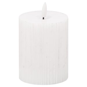 Luxe Collection Natural Glow 3×4 Textured Ribbed LED Candle