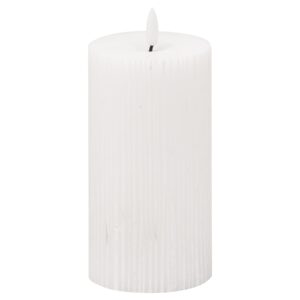 Luxe Collection Natural Glow 3×6 Textured Ribbed LED Candle