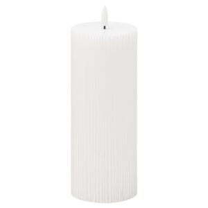 Luxe Collection Natural Glow 3×8 Textured Ribbed LED Candle