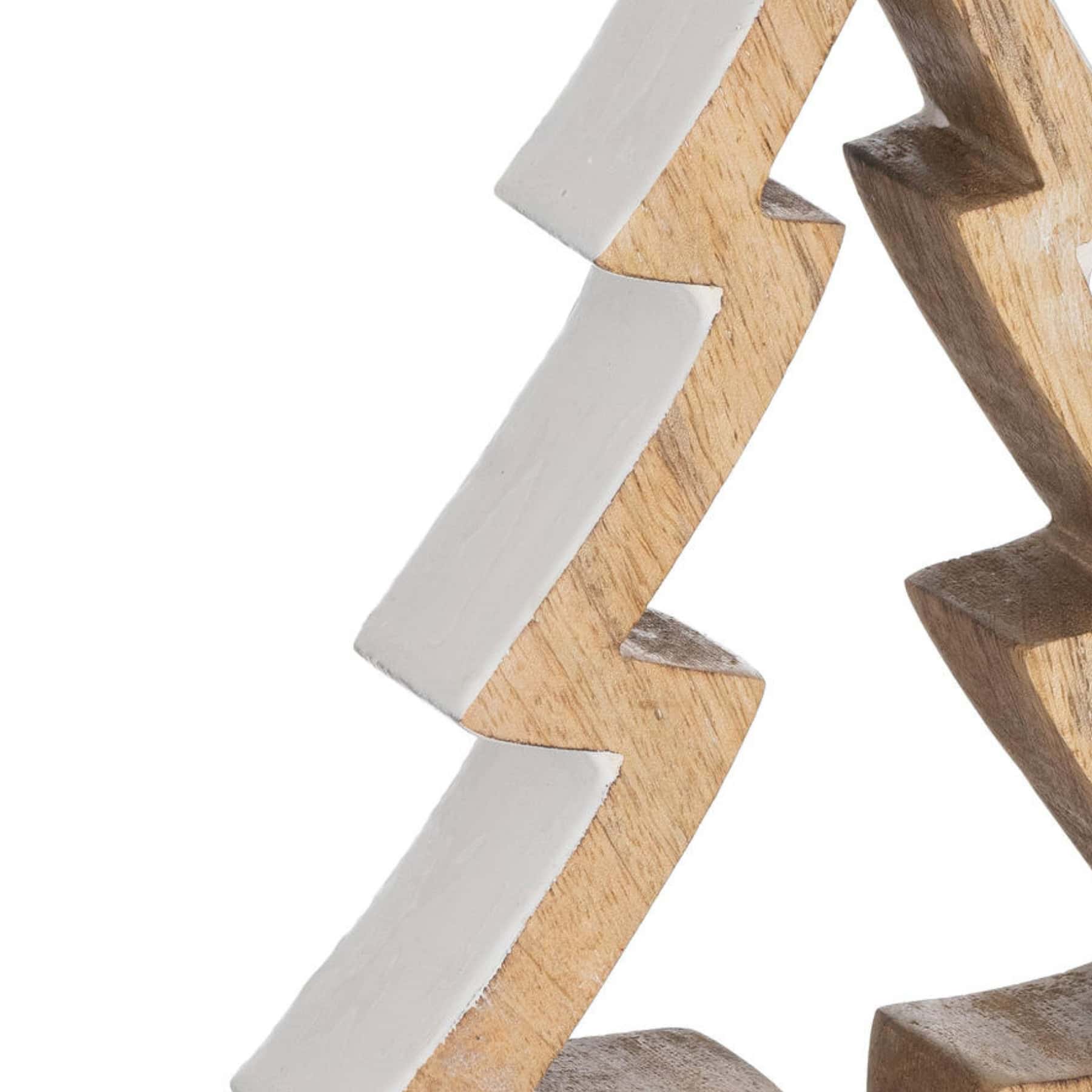 The Noel Collection Snowy Standing Wooden Tree – Colour: Silver