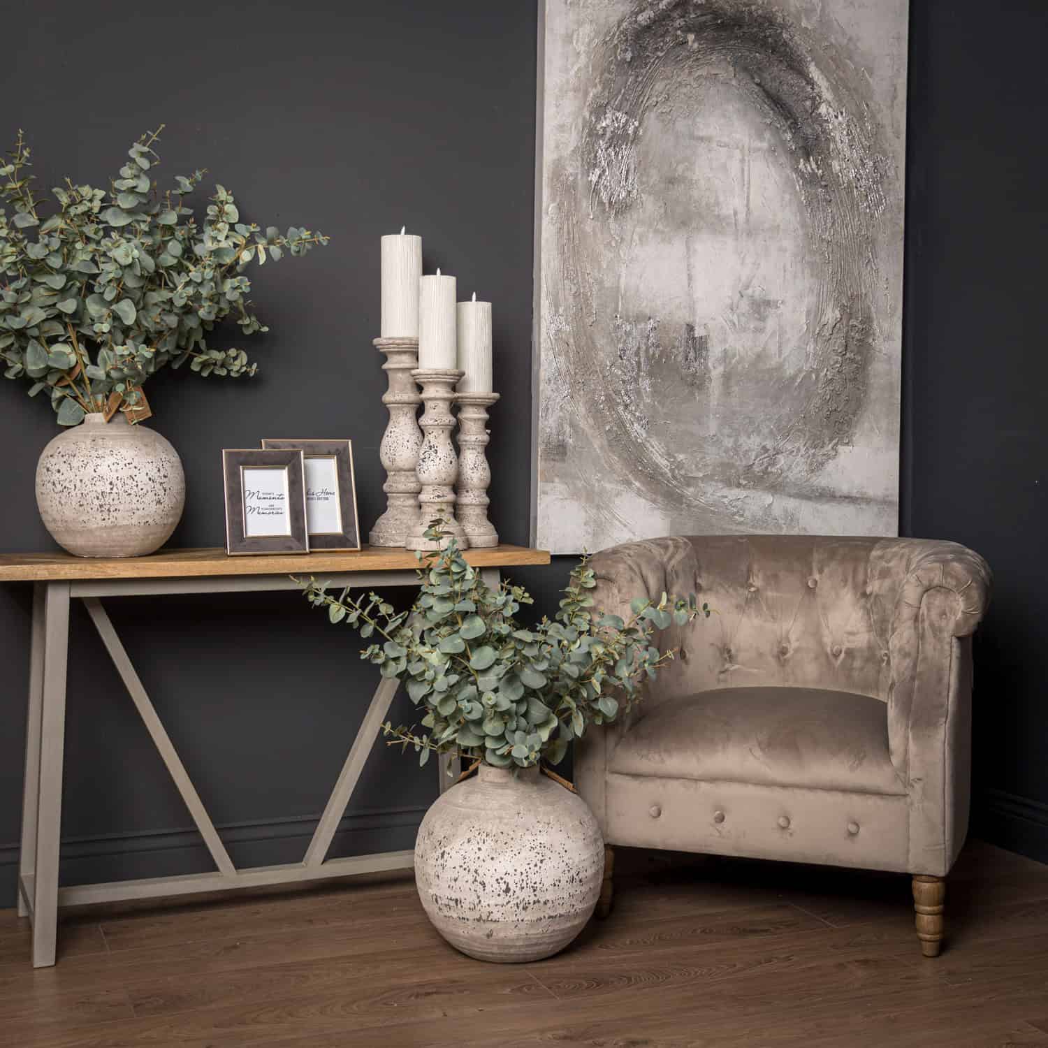 Small Stone Ceramic Candle Holder – Additional view