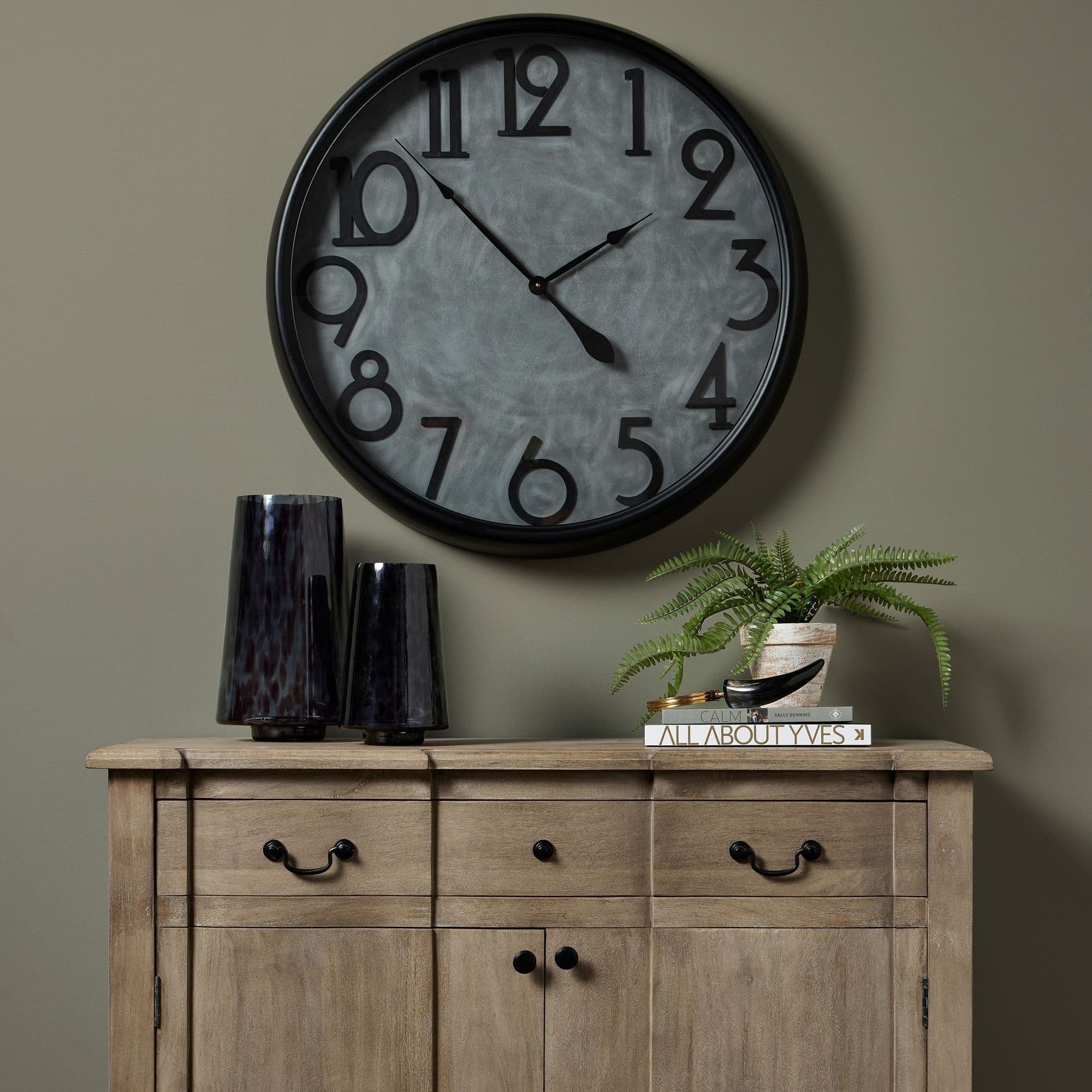 Soho Concrete Effect Large Clock – Clocks
