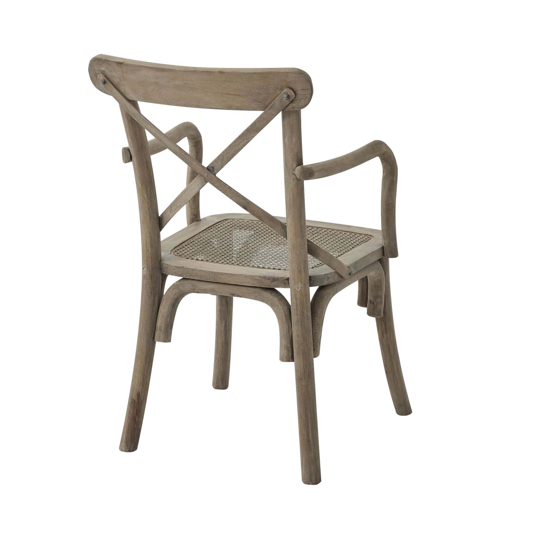 Copgrove Collection Cross Back Carver Chair With Rush Seat – Colour: Brown