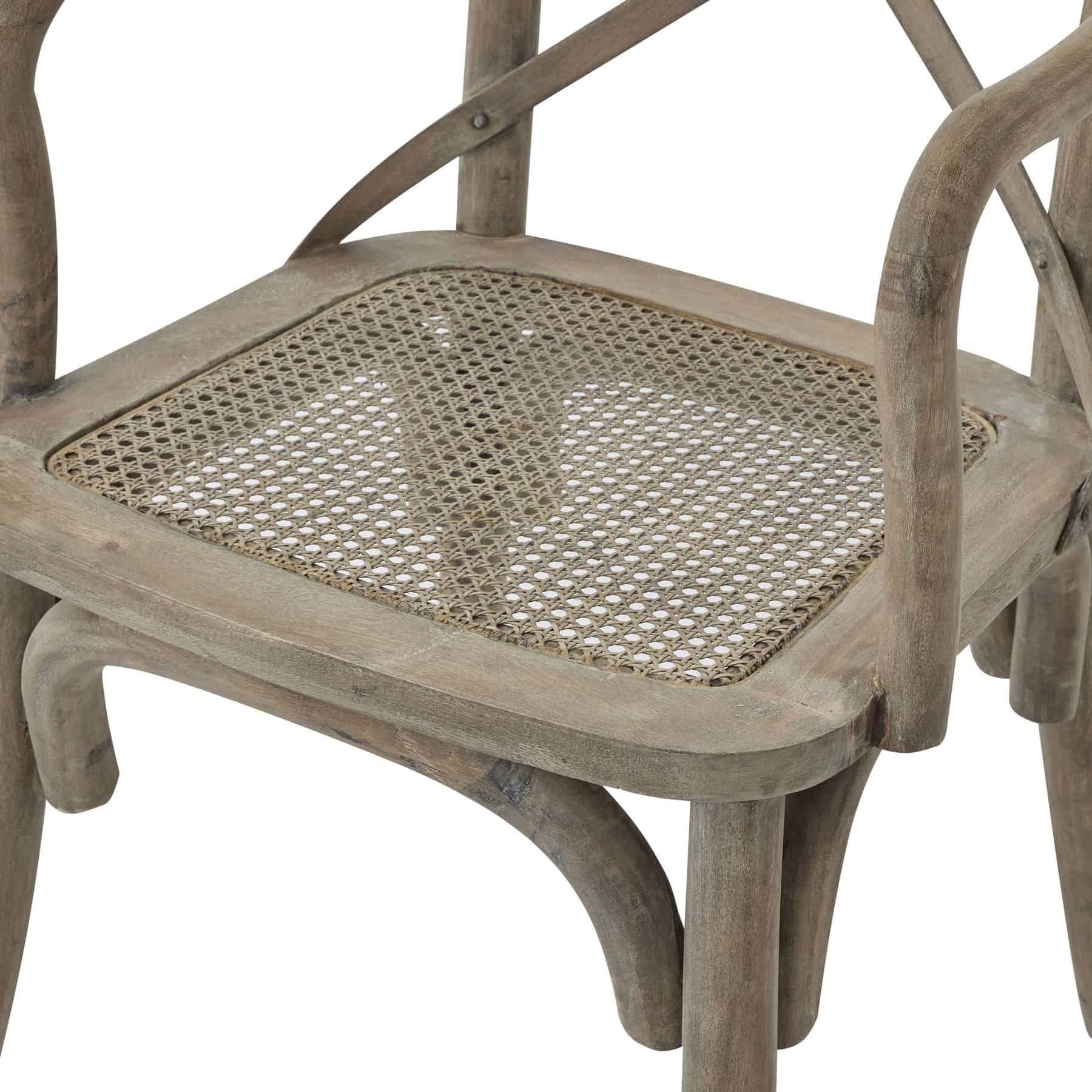 Copgrove Collection Cross Back Carver Chair With Rush Seat – Material: Wood