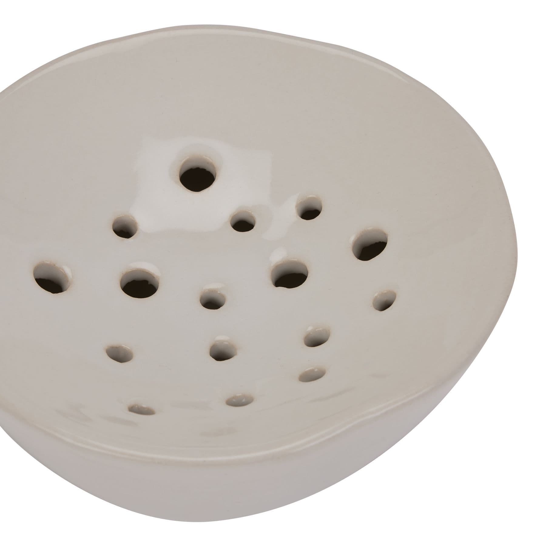 Off White Ceramic Flower Frog With Lid – Additional view