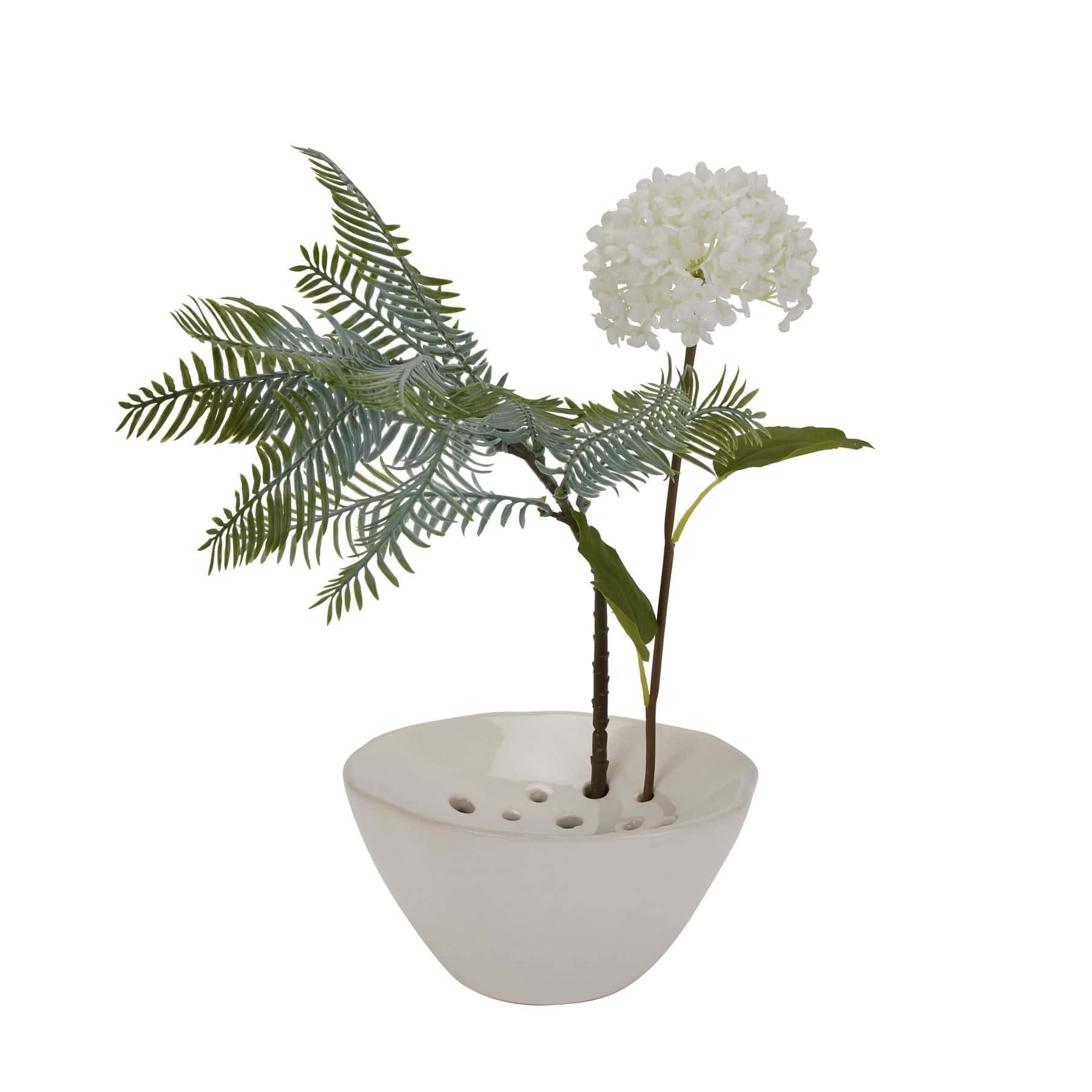 Off White Ceramic Flower Frog With Lid – Additional view 2