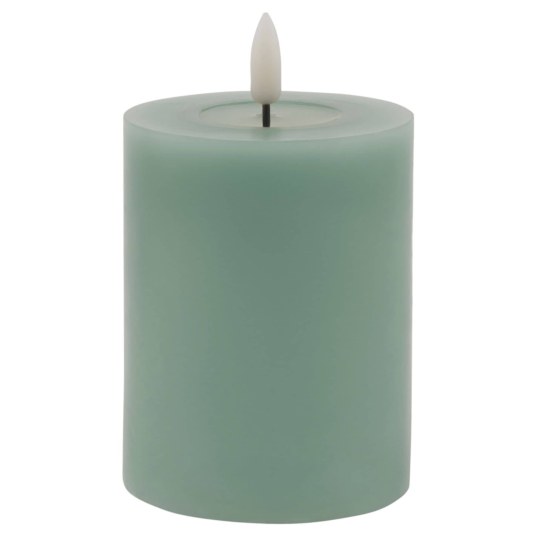Luxe Collection Melt Effect 3x4 Sage LED Wax Candle
