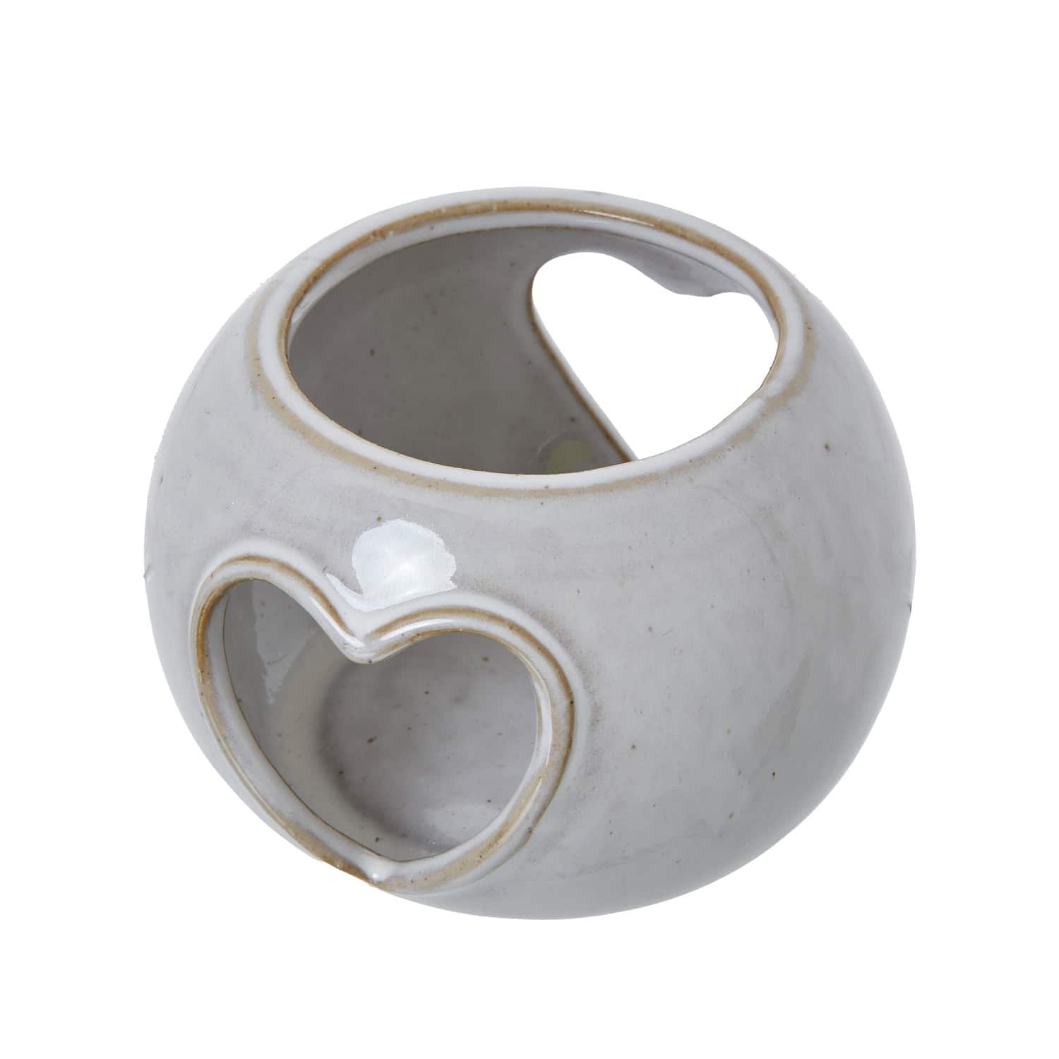 White Ceramic Heart Cut-Out Round Tealight Holder - Image 2