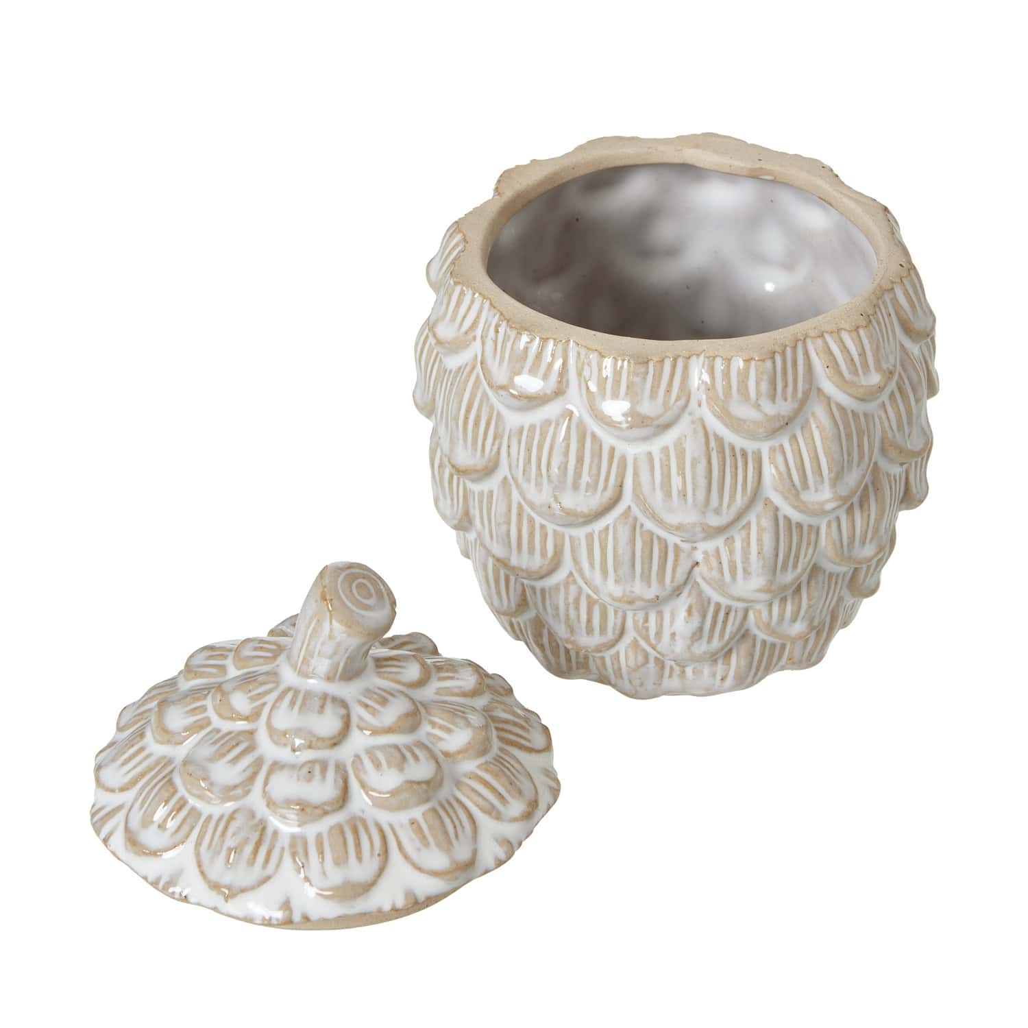 Medium Ceramic Pine Cone Trinket Dish With Lid – Additional view