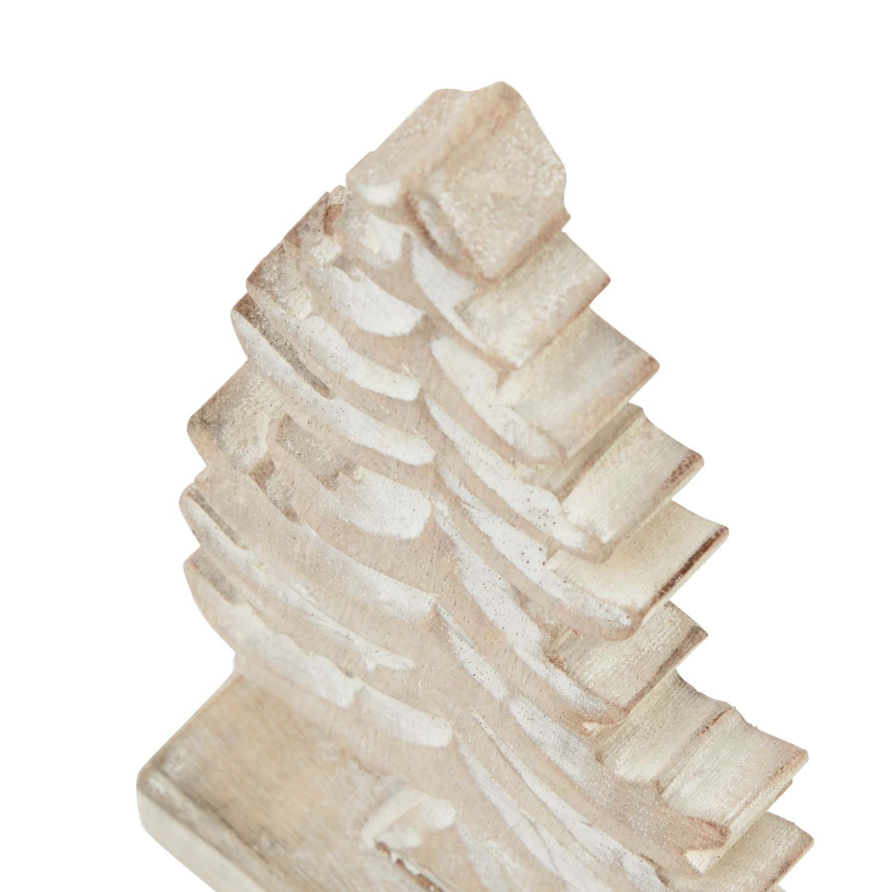 White Wash Collection Wooden Tiered Tree Decoration – Colour: Brown