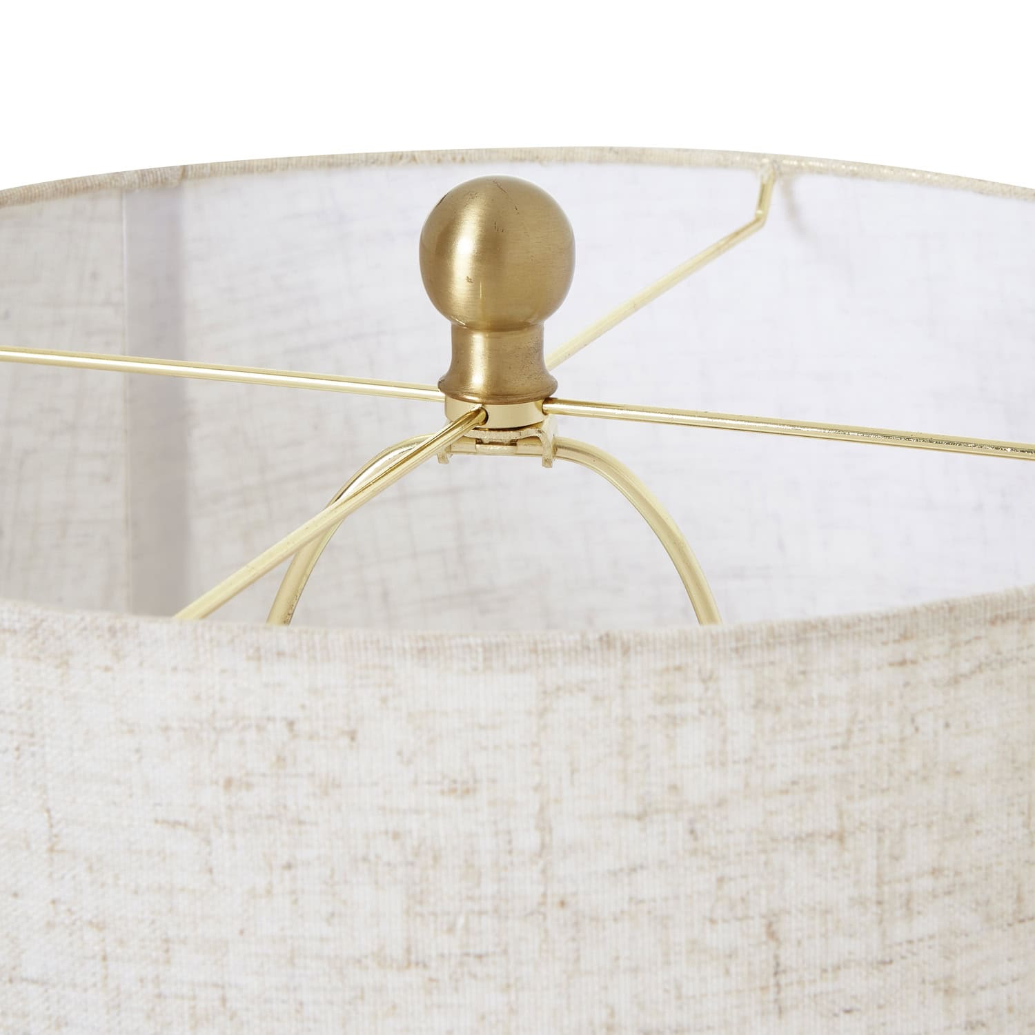White Wash Bulbous Wicker Table Lamp With Linen Shade – Colour: Brown