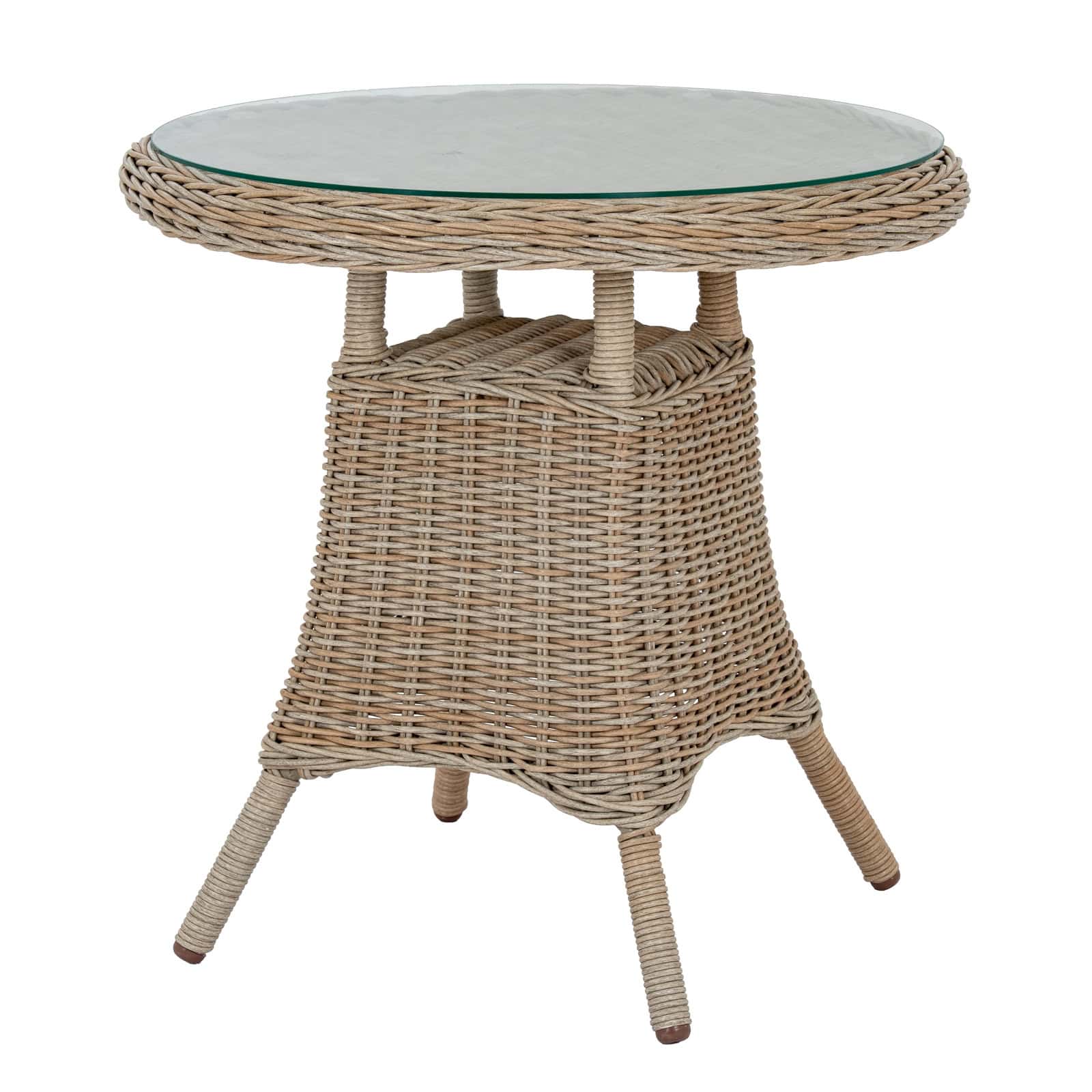 Amalfi Collection Outdoor Bistro Table With Wood Top – Material: Metal