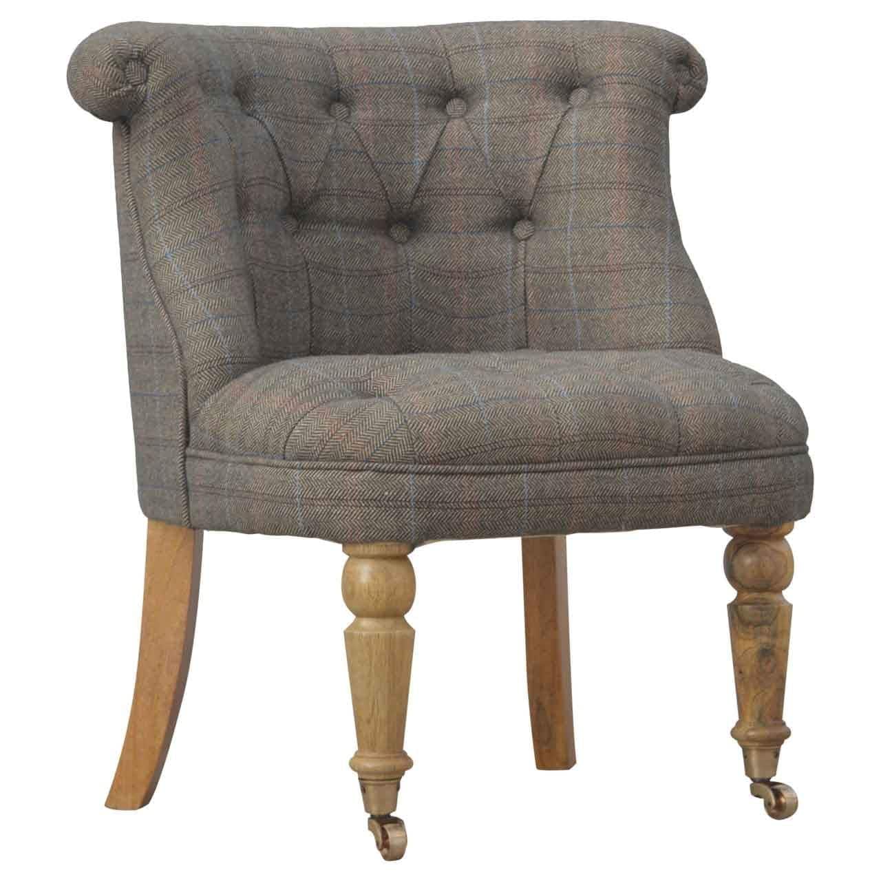 Small Multi Tweed Accent Chair - Image 11