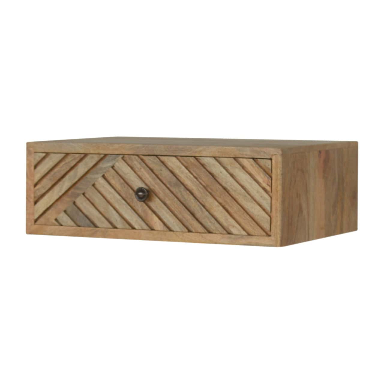 Floating Line Carved Bedside – Material: Wood