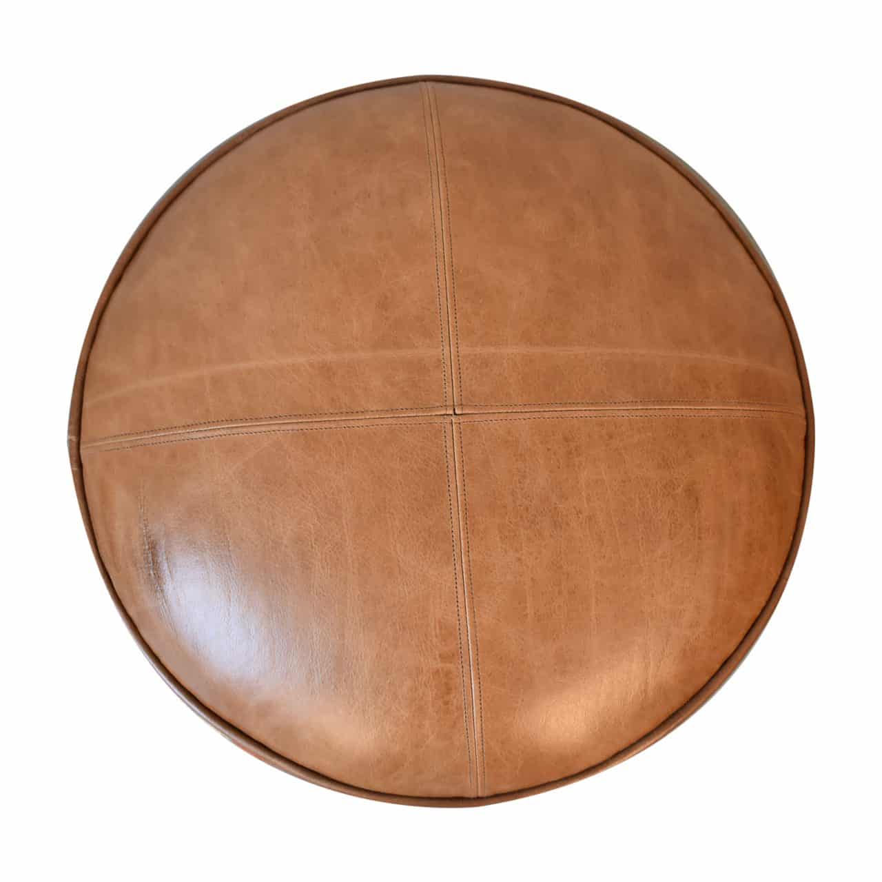 Durrie & Leather Mixed Footstool – Additional view 6