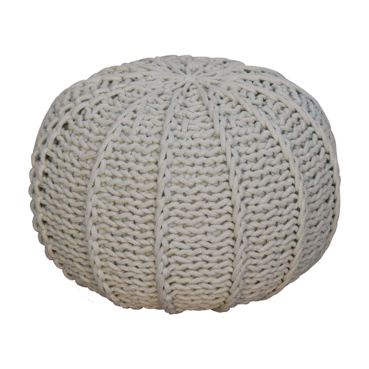 Grey Cable Pouffe – Footstools & Pouffes