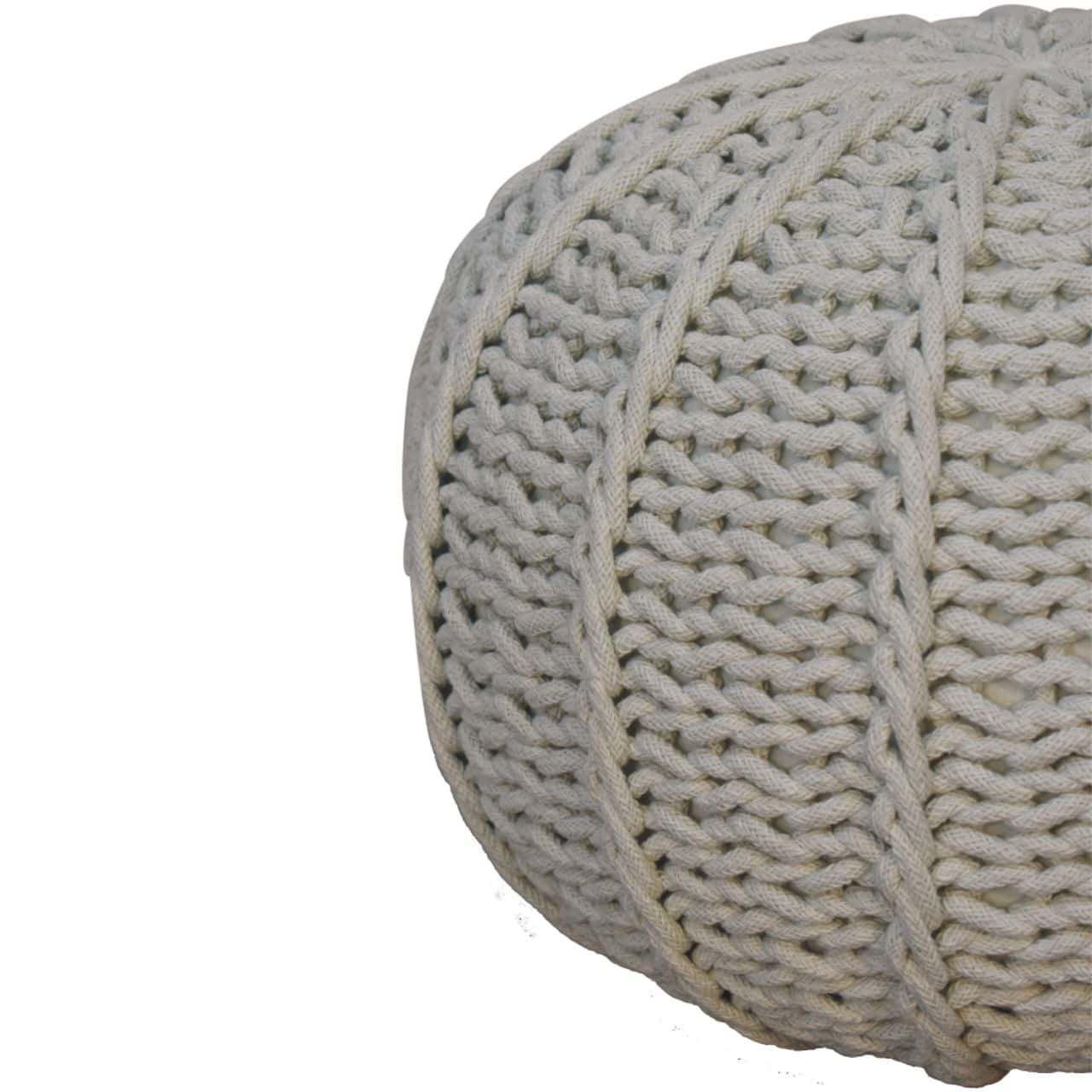 Grey Cable Pouffe – Additional view 2