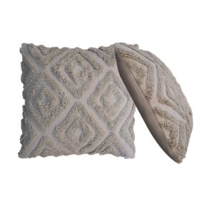Grey Mini Diamond Tassle Cushion Set