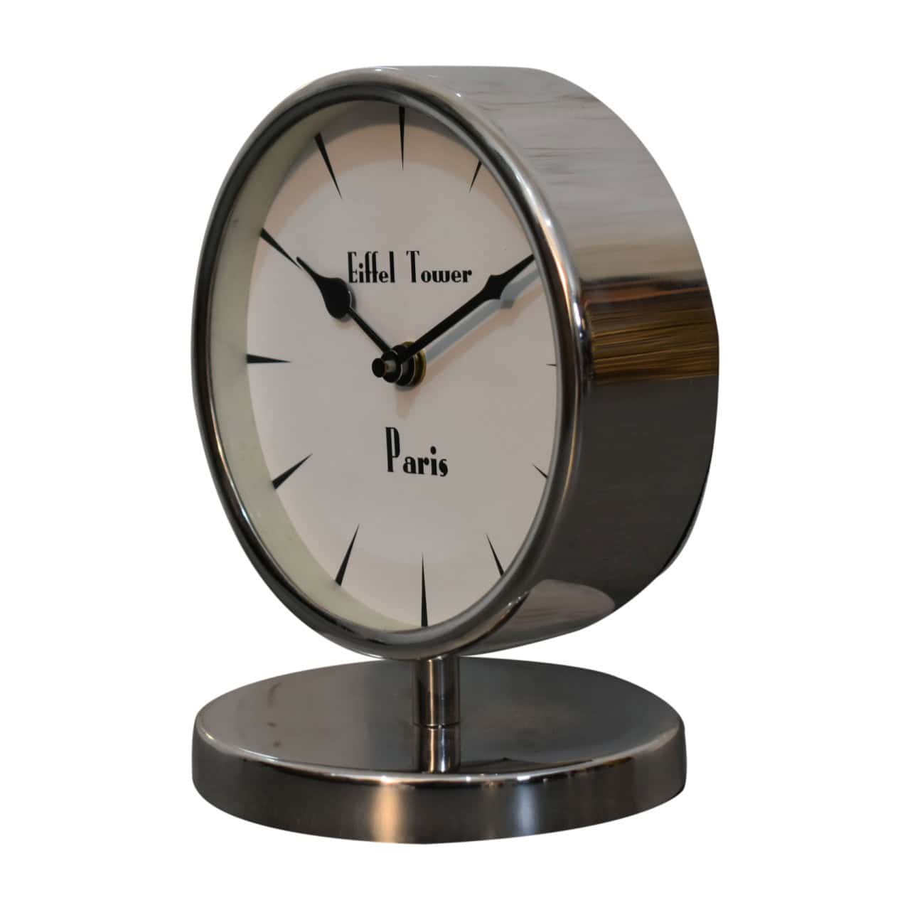 Round Chrome Table Clock - Image 2