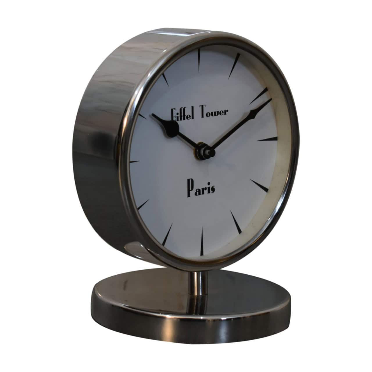 Round Chrome Table Clock - Image 3