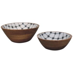 Lacquered Flower Bowl Set of 2