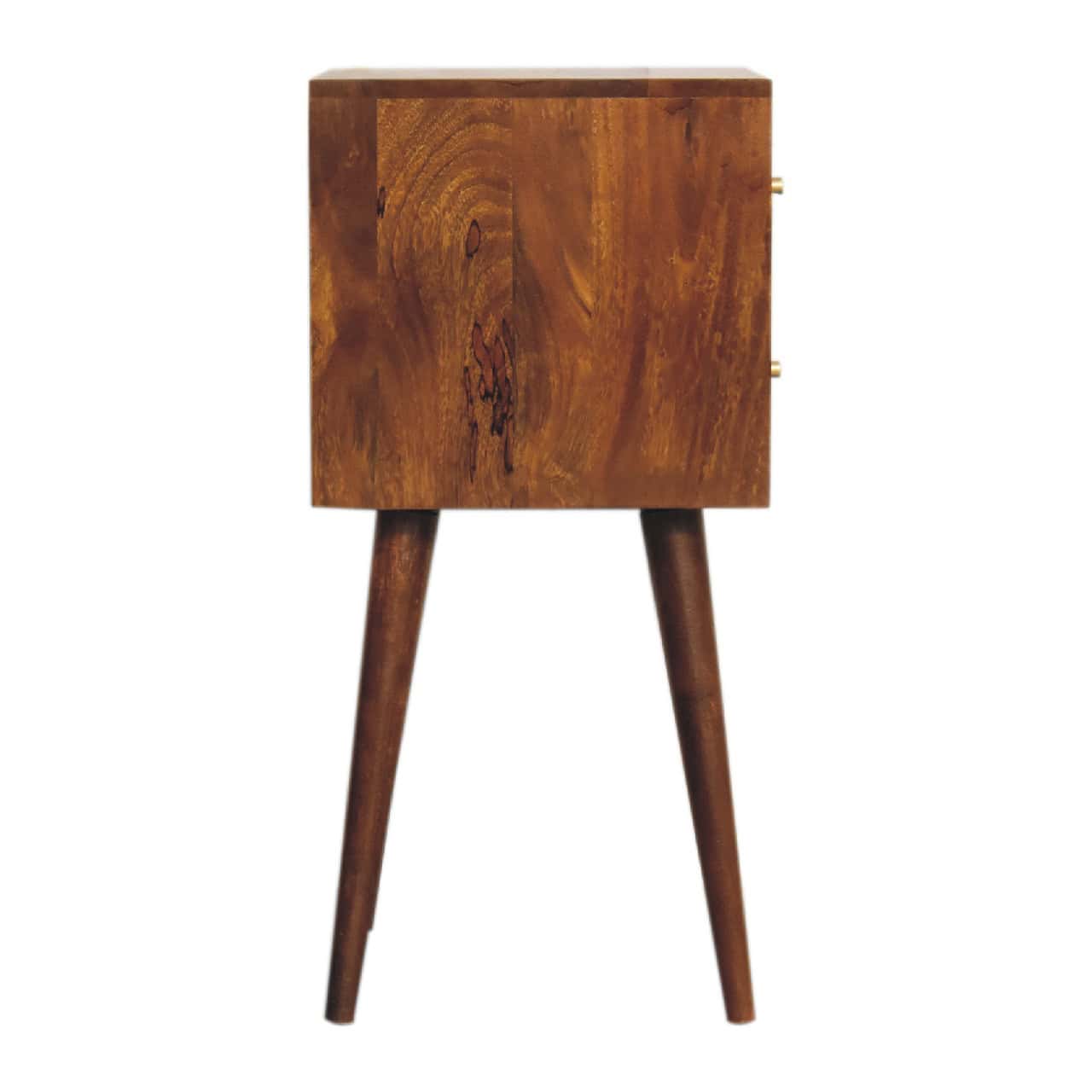 Mini Chestnut Cube 2 Drawer Bedside – Additional view 4