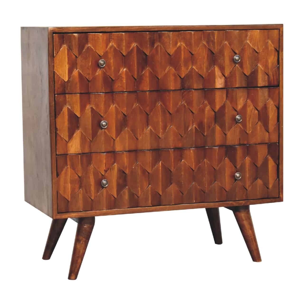 Pineapple Chestnut Carved Chest - Image 2