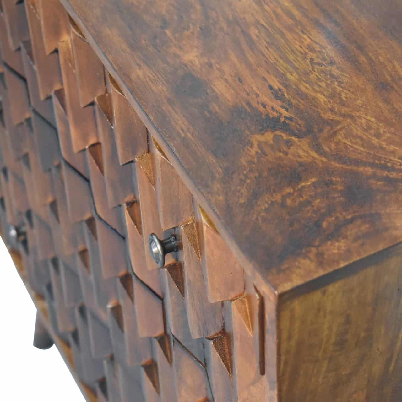 Pineapple Chestnut Carved Chest - Image 4