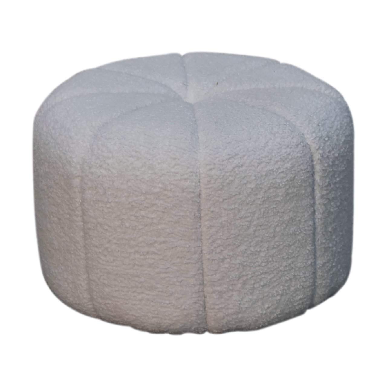 White Boucle Circus Footstool – Material: Fabric