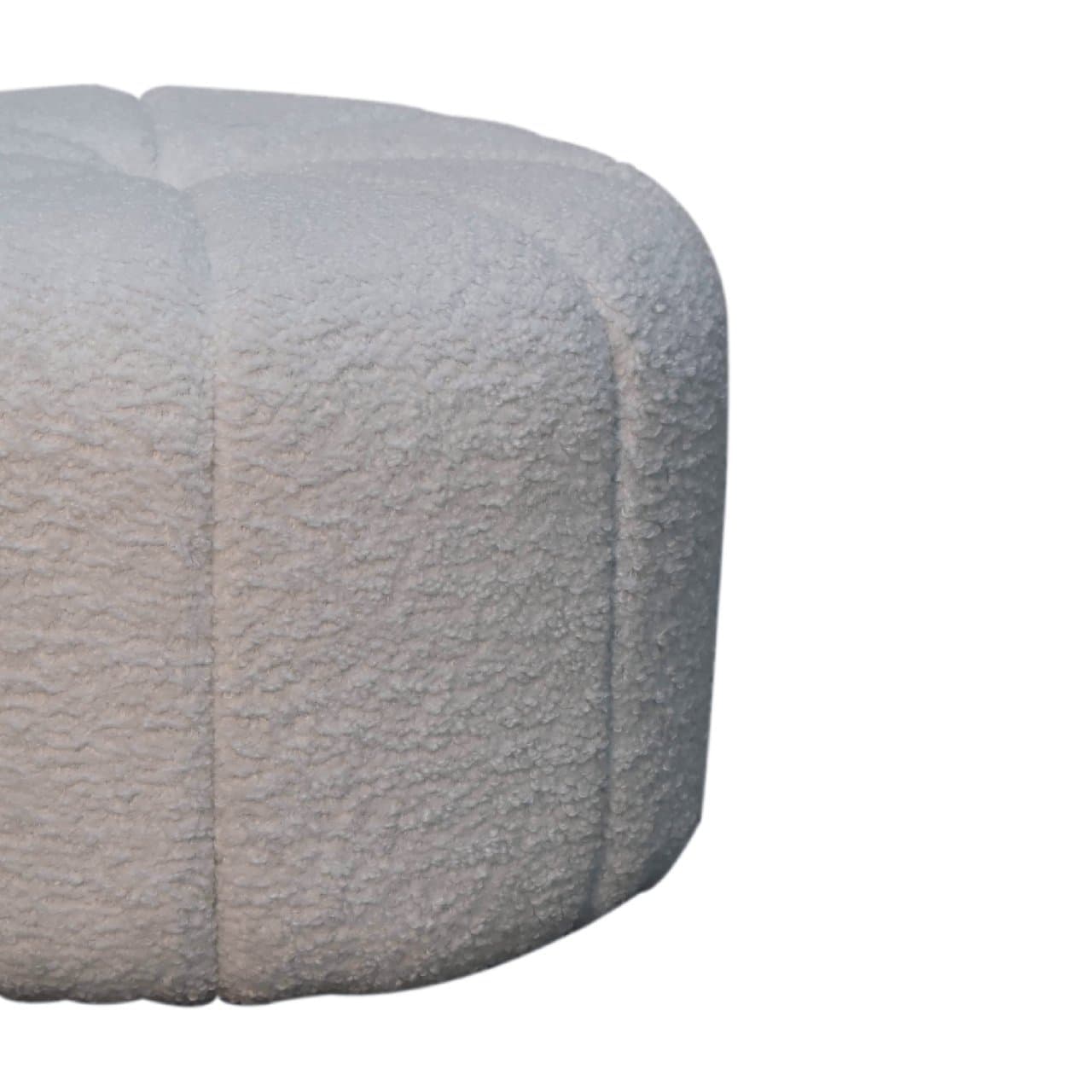 White Boucle Circus Footstool – Footstools & Pouffes
