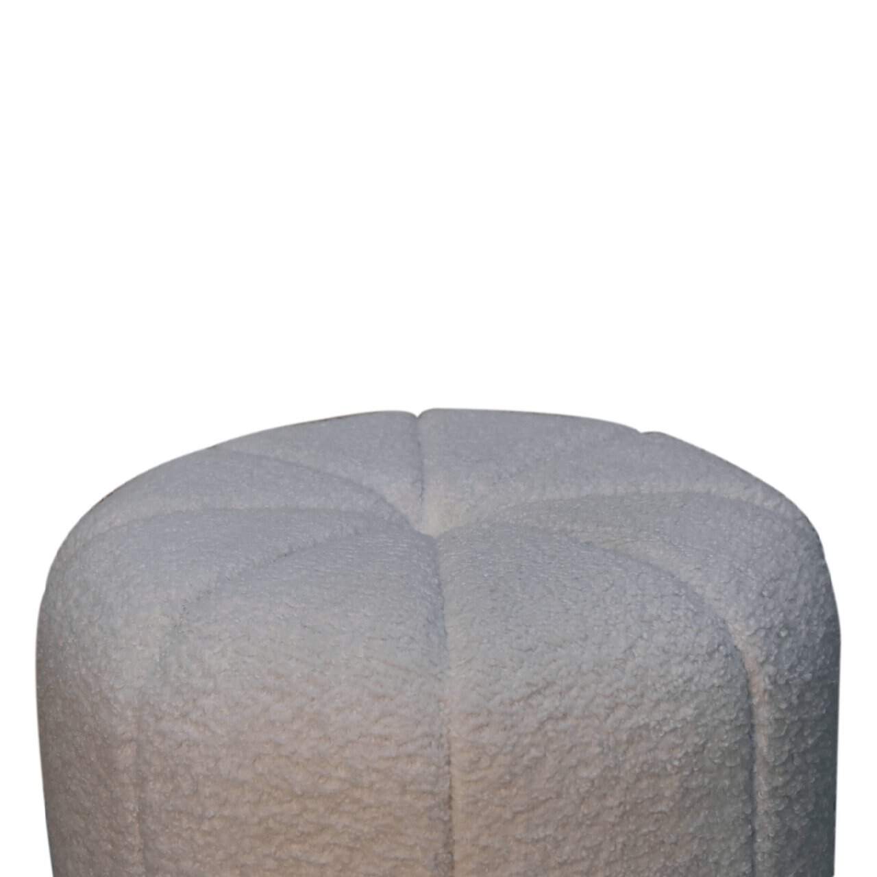White Boucle Circus Footstool – Additional view