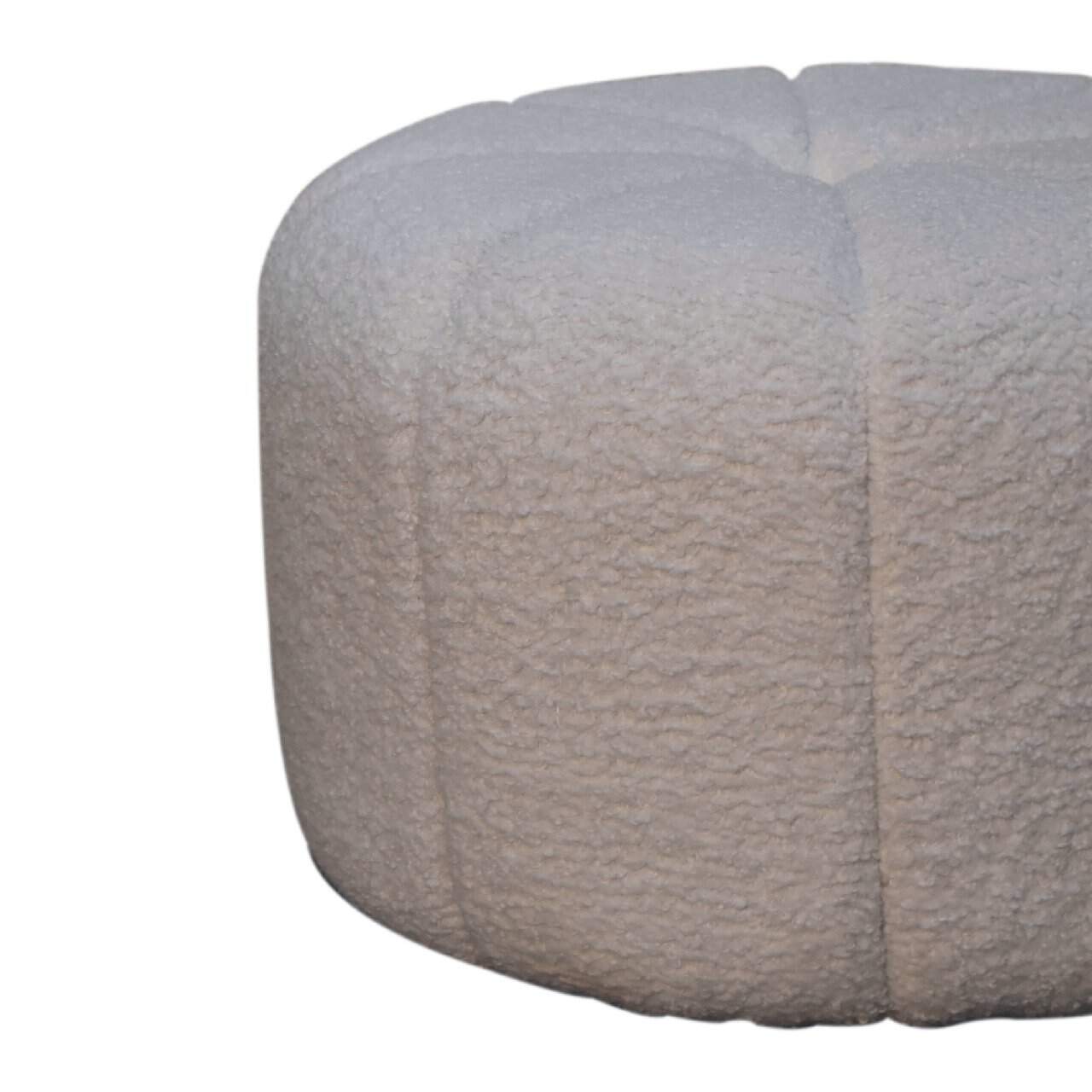White Boucle Circus Footstool – Additional view 2
