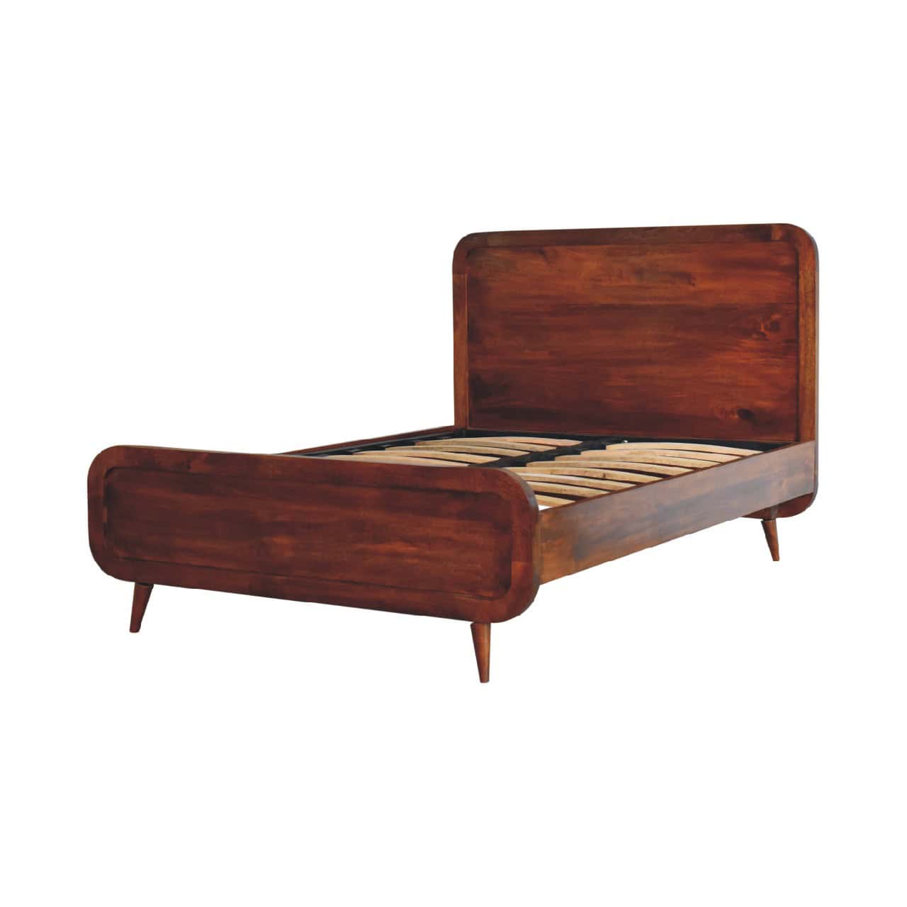 Curved Chestnut Double Bed – Beds