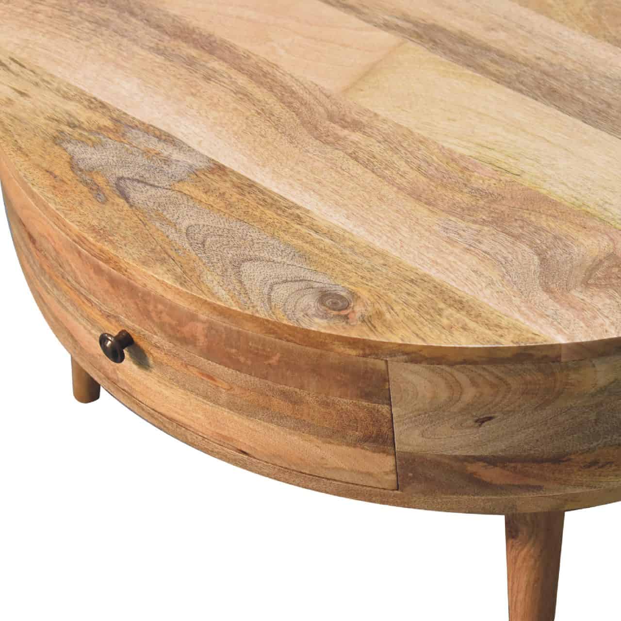 Odyssey Oak-ish Coffee Table – Colour: Brass