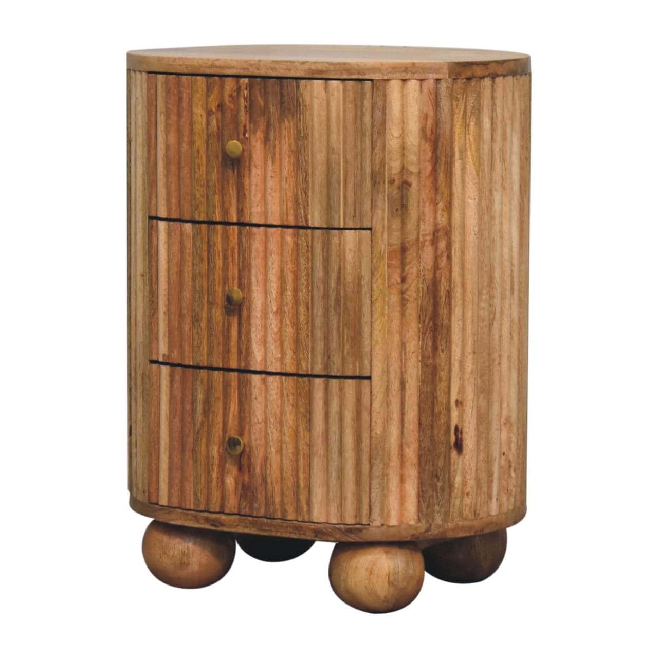 Soba Ball 3 Drawer Bedside – Material: Wood