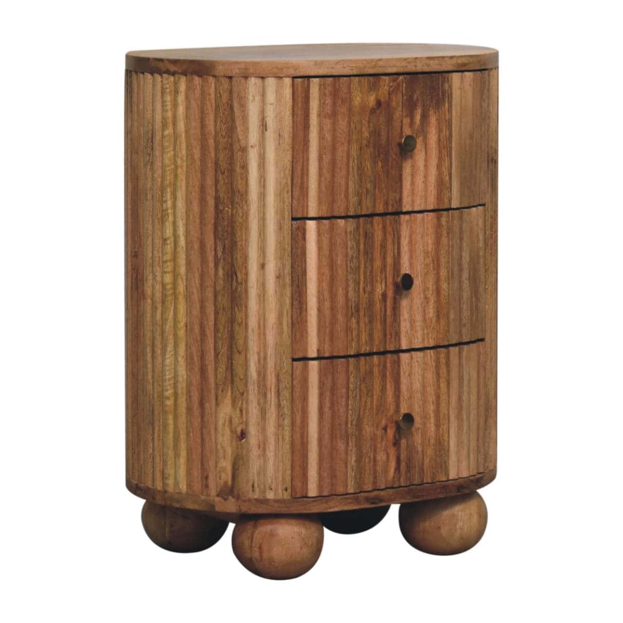 Soba Ball 3 Drawer Bedside – Bedside Tables