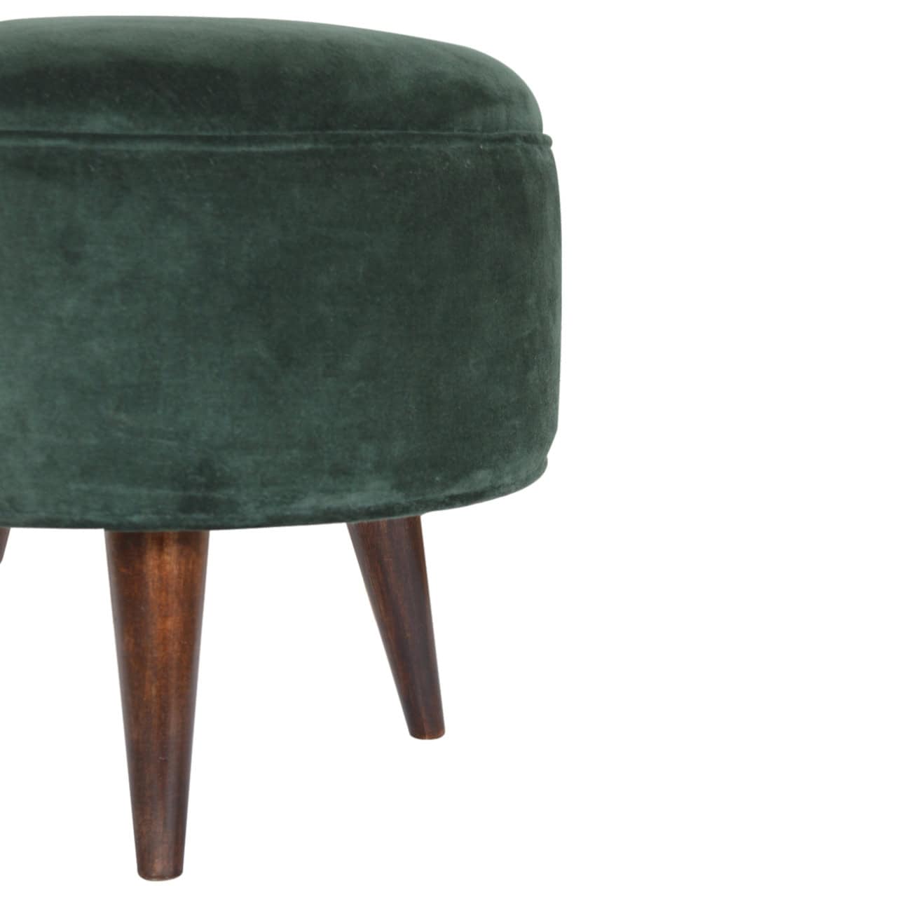 Emerald Green Velvet Nordic Stool – Additional view 4