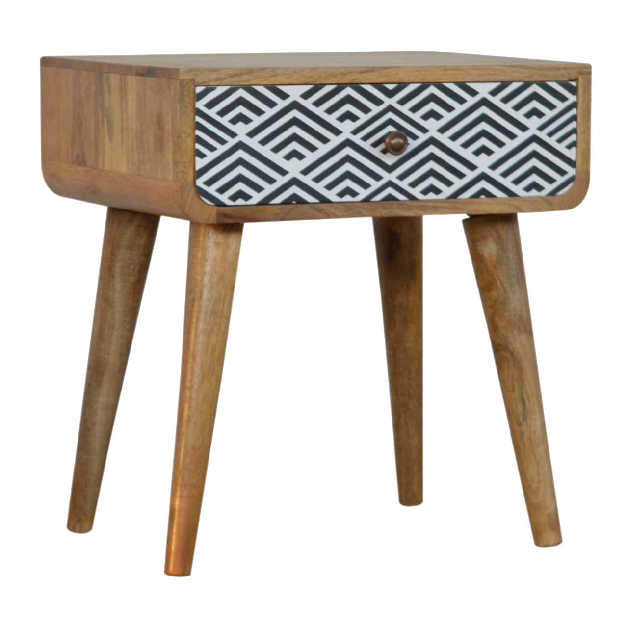 Monochrome Print Bedside – Colour: White