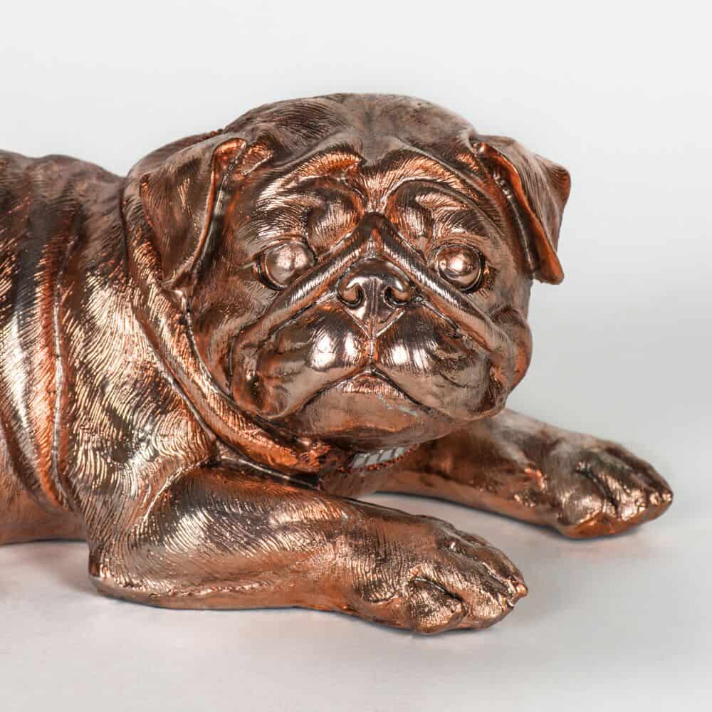 Bronze Finish Pug Figurine - Image 2