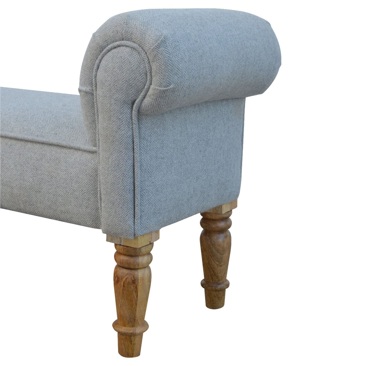 Grey Tweed Bench with Turned Feet – Additional view 2