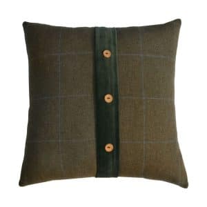 Quinn Cushion Set – Green Olive Tartan & Green Velvet