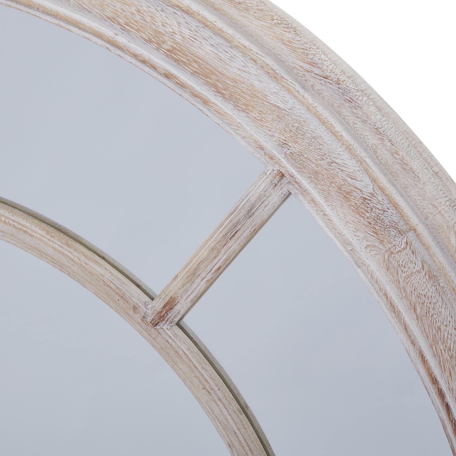 Washed Wood Framed Round Mirror – Wall Mirrors
