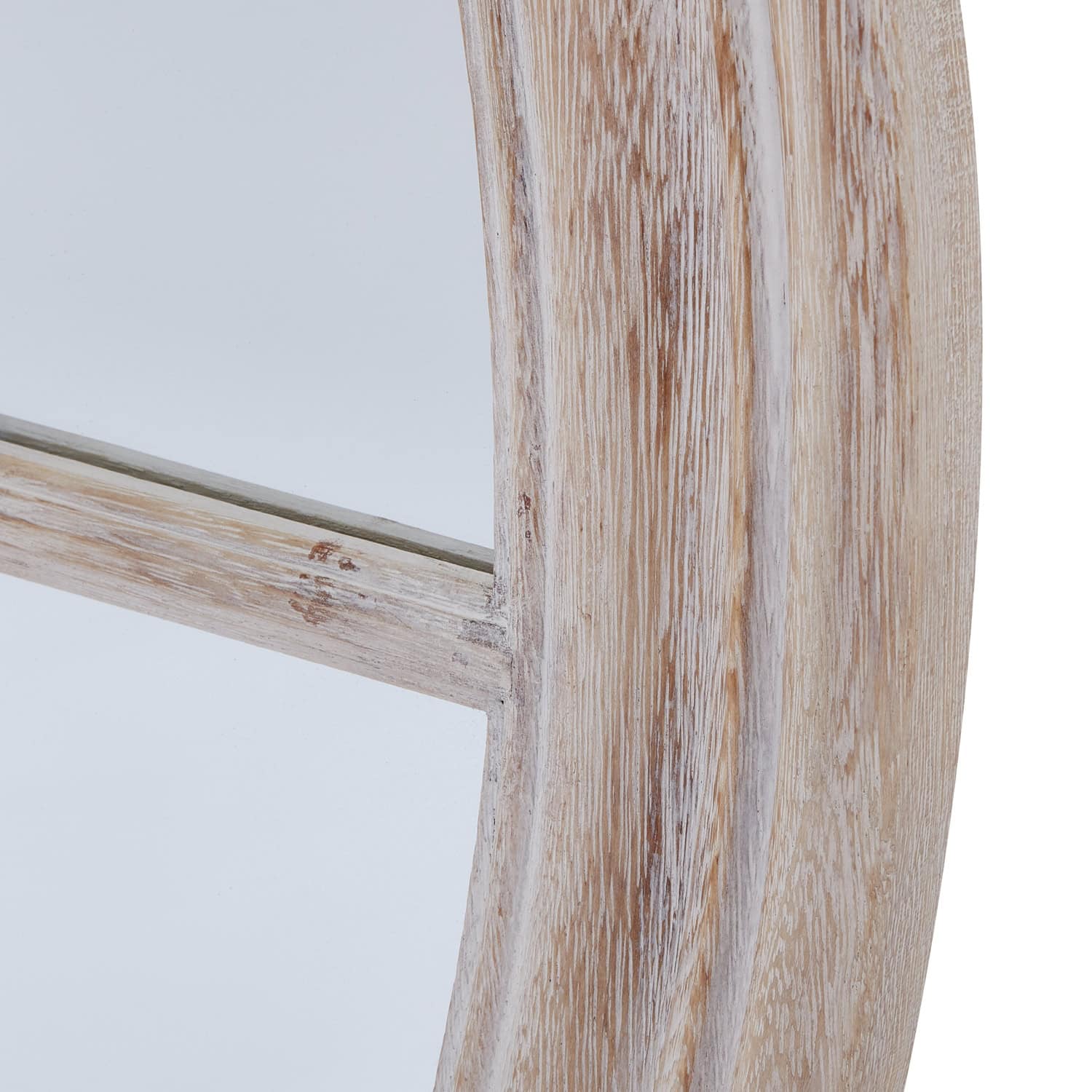 Washed Wood Framed Round Mirror – Additional view