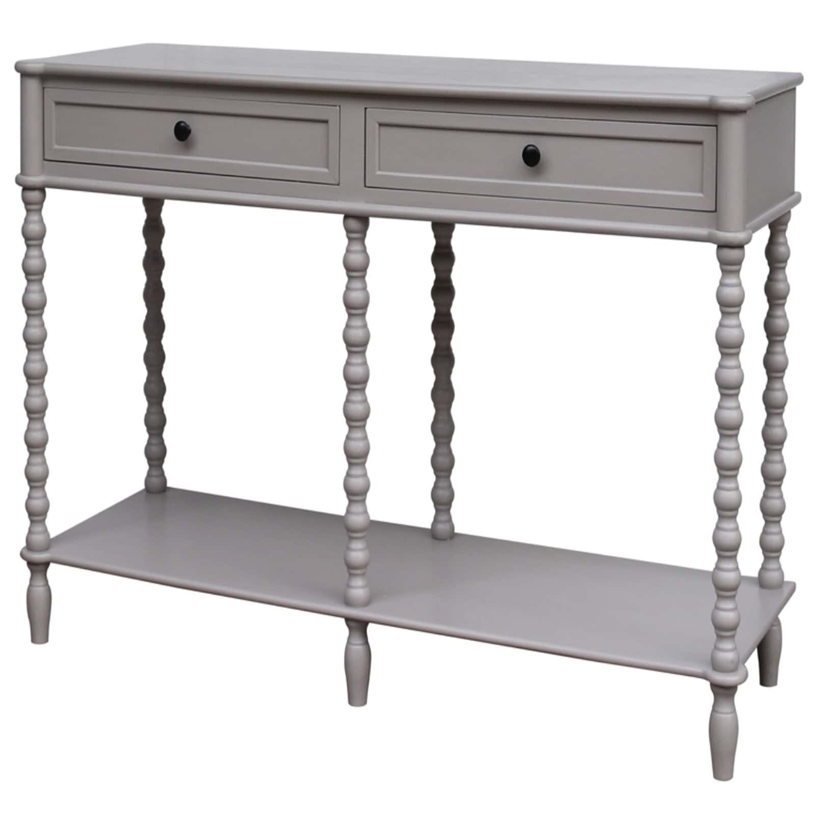 The Camden Collection Large Two Drawer Console Table – Colour: Grey