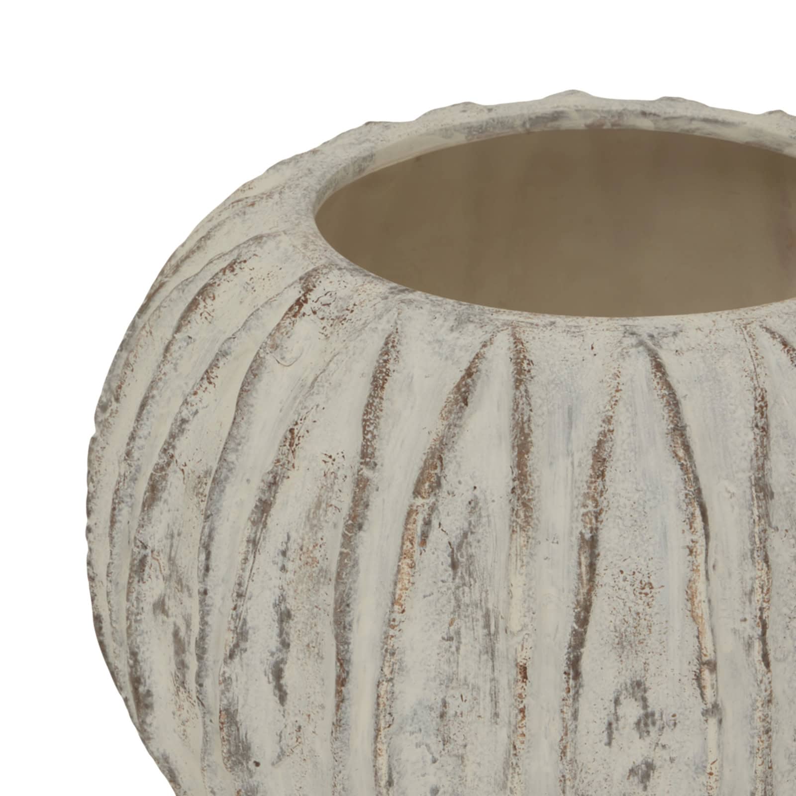 Lorenzo Rotund Fin Vase – Colour: White